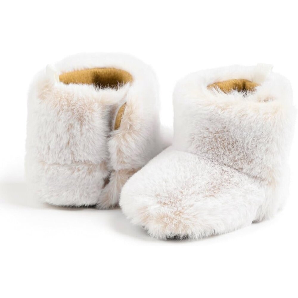 🆕 Meckior Mid Calf Warm Boots Women Cream Fleece Anti-Slip Soft Sole Crib Shoes